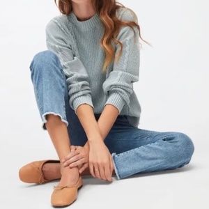 7 for all Mankind | Mid Rise Med Wash Frayed Ankle Cropped Boot Capri Jeans